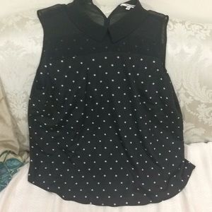 DANIEL RAINN Shear shoulder, flowy sleeveless top.